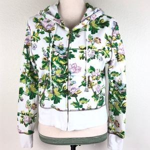 Cabi Floral Print Crop Sweatshirt Hoodie